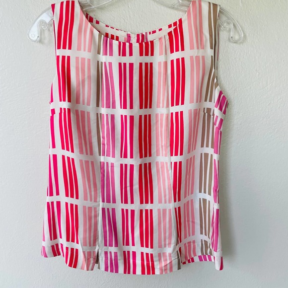 Boden Red and Pink Striped Blouse - Picture 5 of 11
